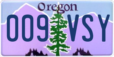 OR license plate 009VSY
