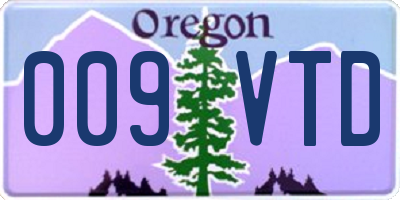 OR license plate 009VTD