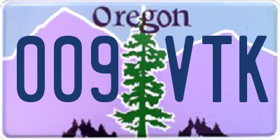 OR license plate 009VTK