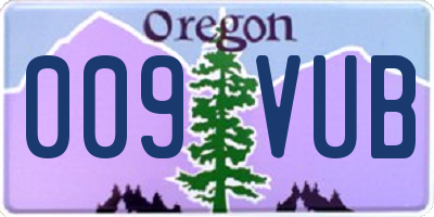 OR license plate 009VUB