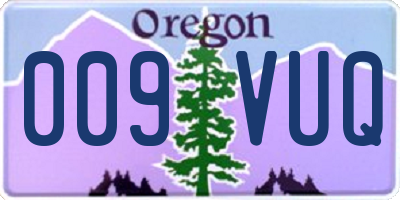 OR license plate 009VUQ