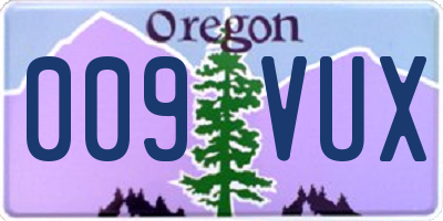 OR license plate 009VUX