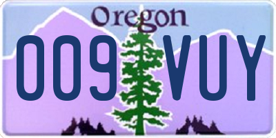 OR license plate 009VUY