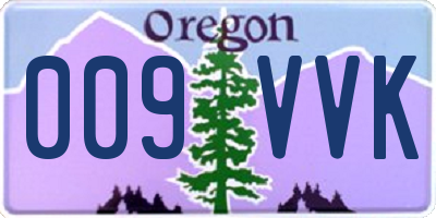 OR license plate 009VVK