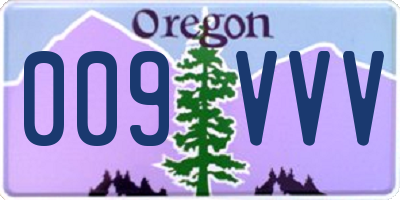 OR license plate 009VVV