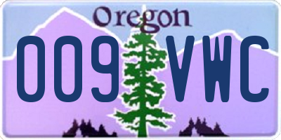 OR license plate 009VWC