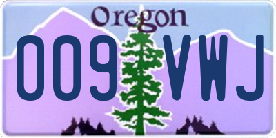 OR license plate 009VWJ