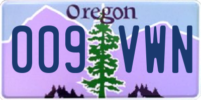 OR license plate 009VWN