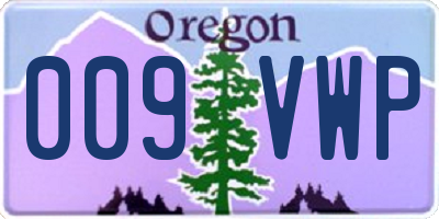 OR license plate 009VWP