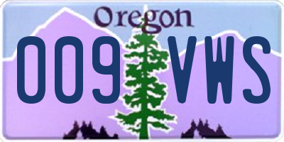 OR license plate 009VWS