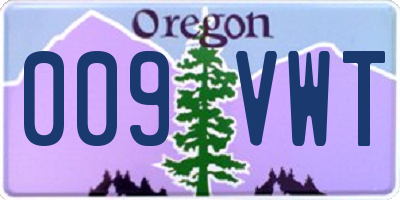 OR license plate 009VWT