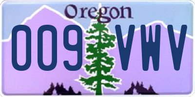 OR license plate 009VWV