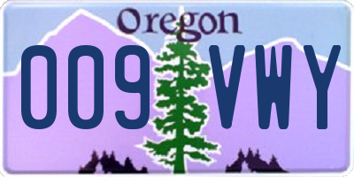 OR license plate 009VWY