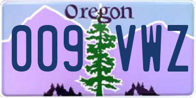 OR license plate 009VWZ