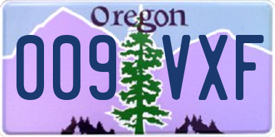 OR license plate 009VXF