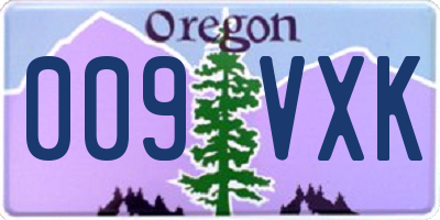 OR license plate 009VXK