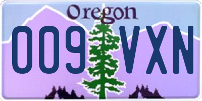 OR license plate 009VXN
