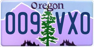 OR license plate 009VXO