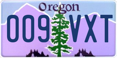 OR license plate 009VXT
