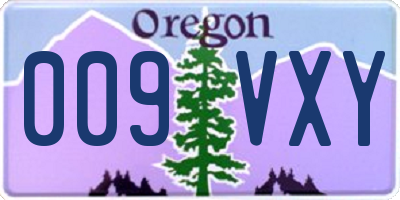 OR license plate 009VXY