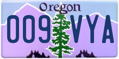 OR license plate 009VYA