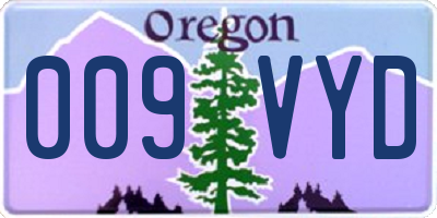 OR license plate 009VYD