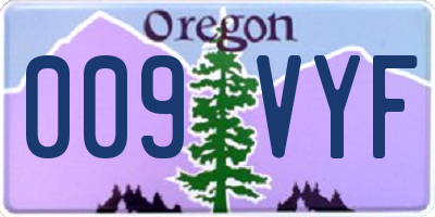 OR license plate 009VYF