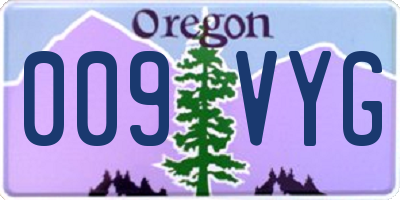 OR license plate 009VYG