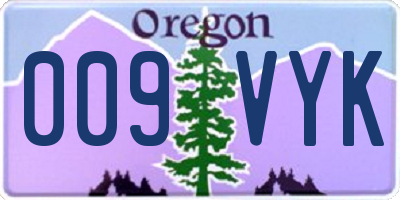 OR license plate 009VYK