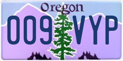 OR license plate 009VYP