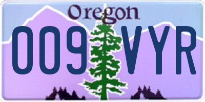OR license plate 009VYR