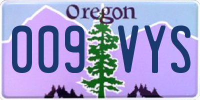OR license plate 009VYS