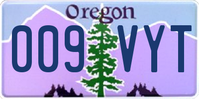 OR license plate 009VYT