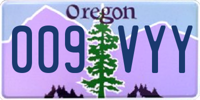 OR license plate 009VYY