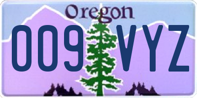 OR license plate 009VYZ