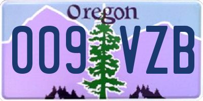 OR license plate 009VZB