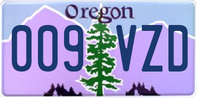 OR license plate 009VZD