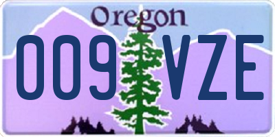 OR license plate 009VZE