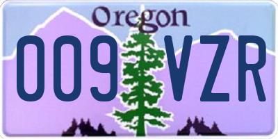 OR license plate 009VZR