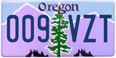 OR license plate 009VZT