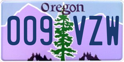 OR license plate 009VZW
