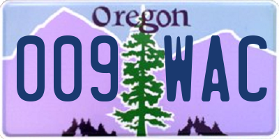 OR license plate 009WAC