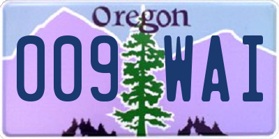 OR license plate 009WAI