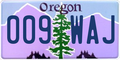 OR license plate 009WAJ