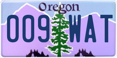 OR license plate 009WAT
