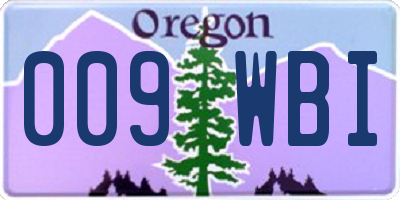 OR license plate 009WBI
