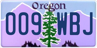 OR license plate 009WBJ