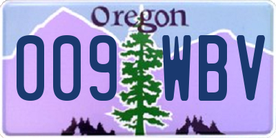 OR license plate 009WBV