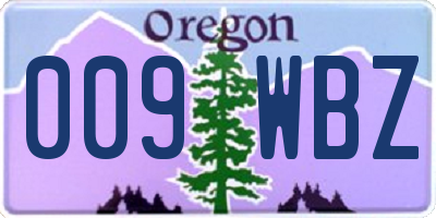OR license plate 009WBZ