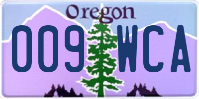 OR license plate 009WCA